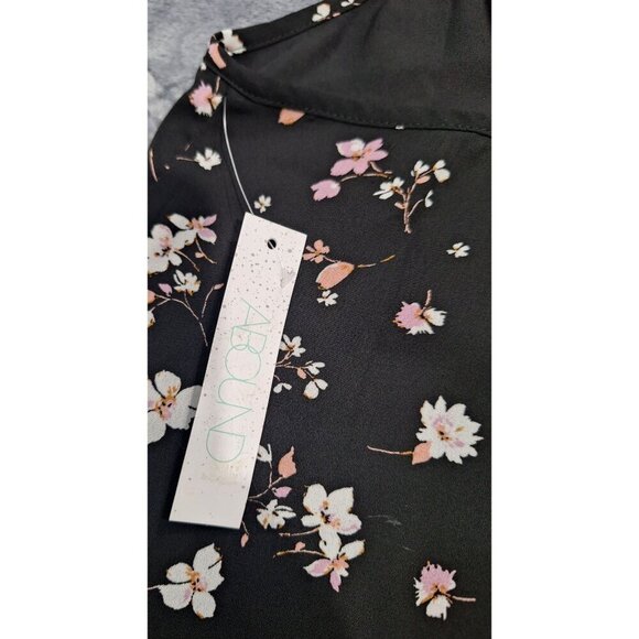 NWT Abound Black Floral Spaghetti Strap Flowy Tank Top Camisole/Sz. XS - Picture 7 of 7